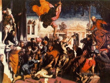 Tintoretto Painting - El milagro de San Marcos liberando al esclavo Tintoretto del Renacimiento italiano